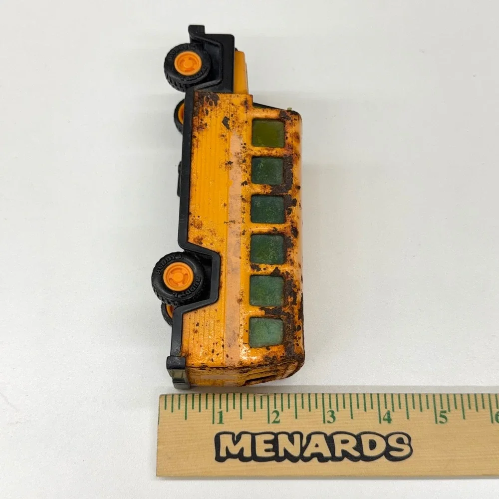 Vintage Buddy L School Bus Toy Pressed Steel Yellow Made in Japan Rustic Patina